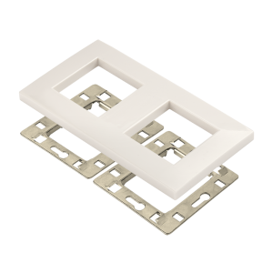 45х45 faceplate with mounting frame, white 45х45 faceplate with mounting frame, white